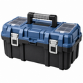 Caja de herramientas 50 x 25 x 25 cm de plástico azul y negro con organizadores y cierres metálicos