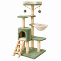 Árbol rascador para gatos 60 x 50 x 145 cm de madera y sisal verde y beige con plataformas