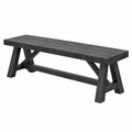 Banco de jardín 180 x 35 x 45 cm de madera negra estilo rústico