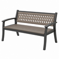 Banco de jardín 122 x 64 x 88 cm de metal y cuerda gris antracita con reposabrazos